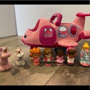 Little people airplane, pilot, passengers, and unicorns
